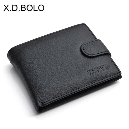 Cartera XDBOLO de piel auténtica para hombre, cartera con monedero