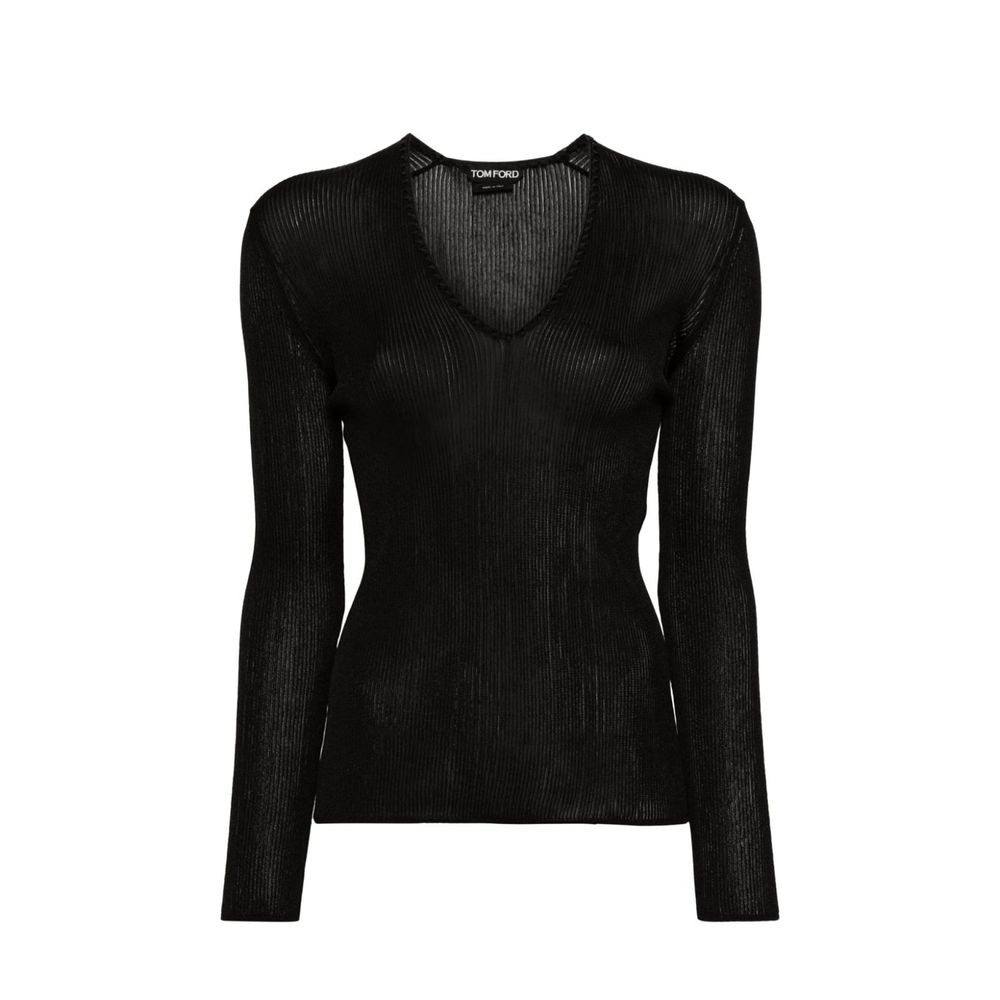 Tom Ford Sheer Fine-Ribbed Top