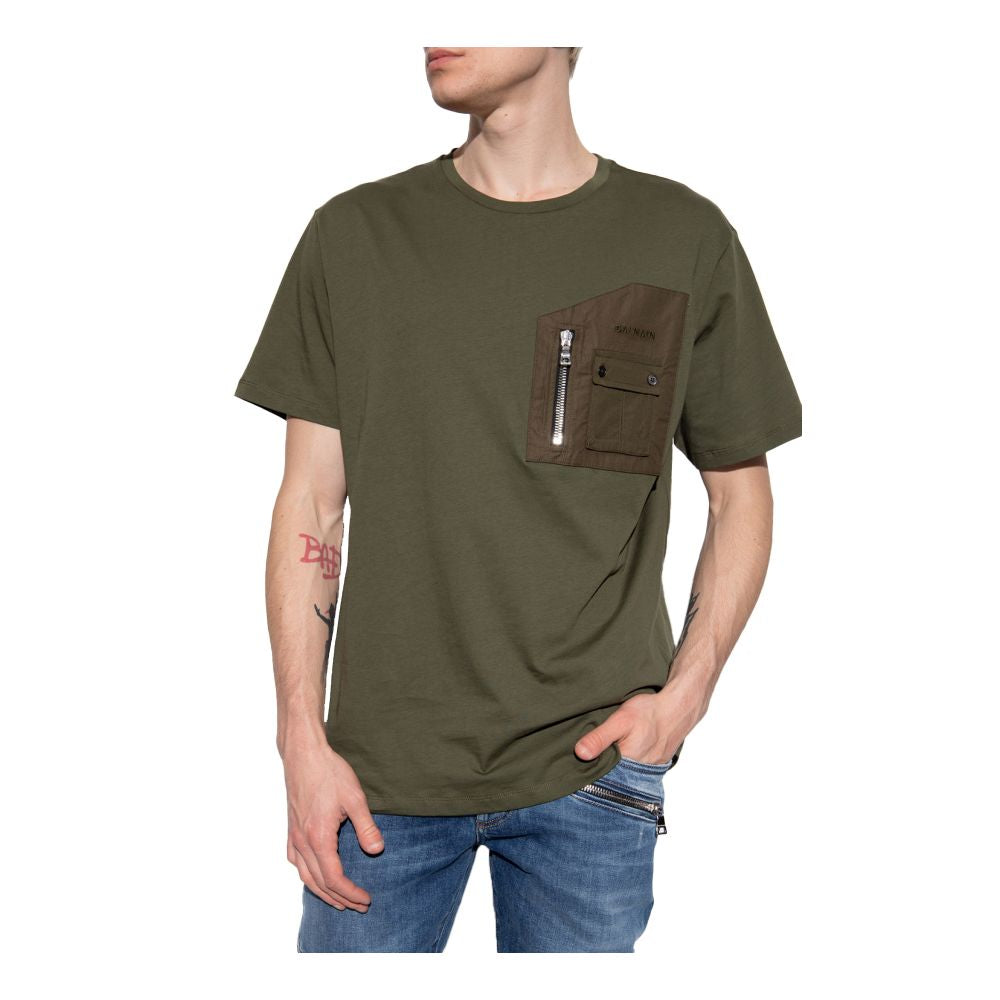 Balmain Green Cotton T-Shirt