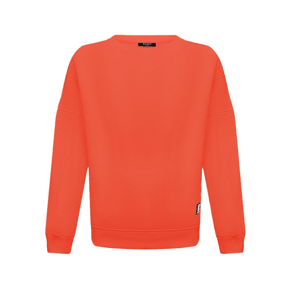 Balmain Orange Cotton Men Sweater