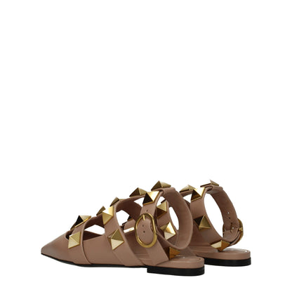 Valentino Garavani Pink Leather Flat Sandals