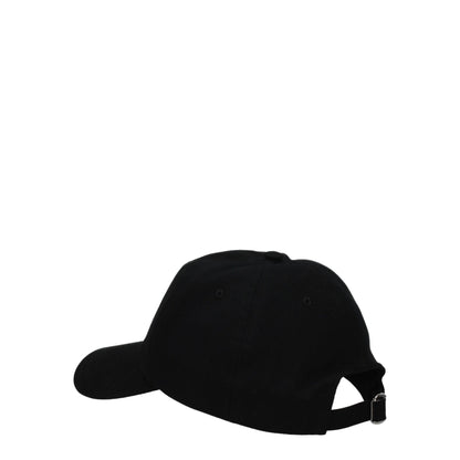 Valentino Garavani Black Cotton Caps (Baseball Hat)