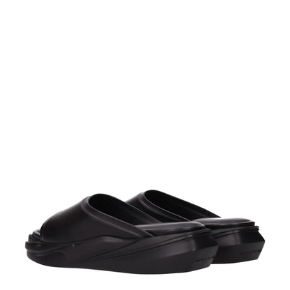 Alyx Black Leather Slippers Sandals