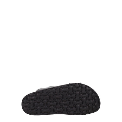 Palm Angels Black Leather Slippers Sandals