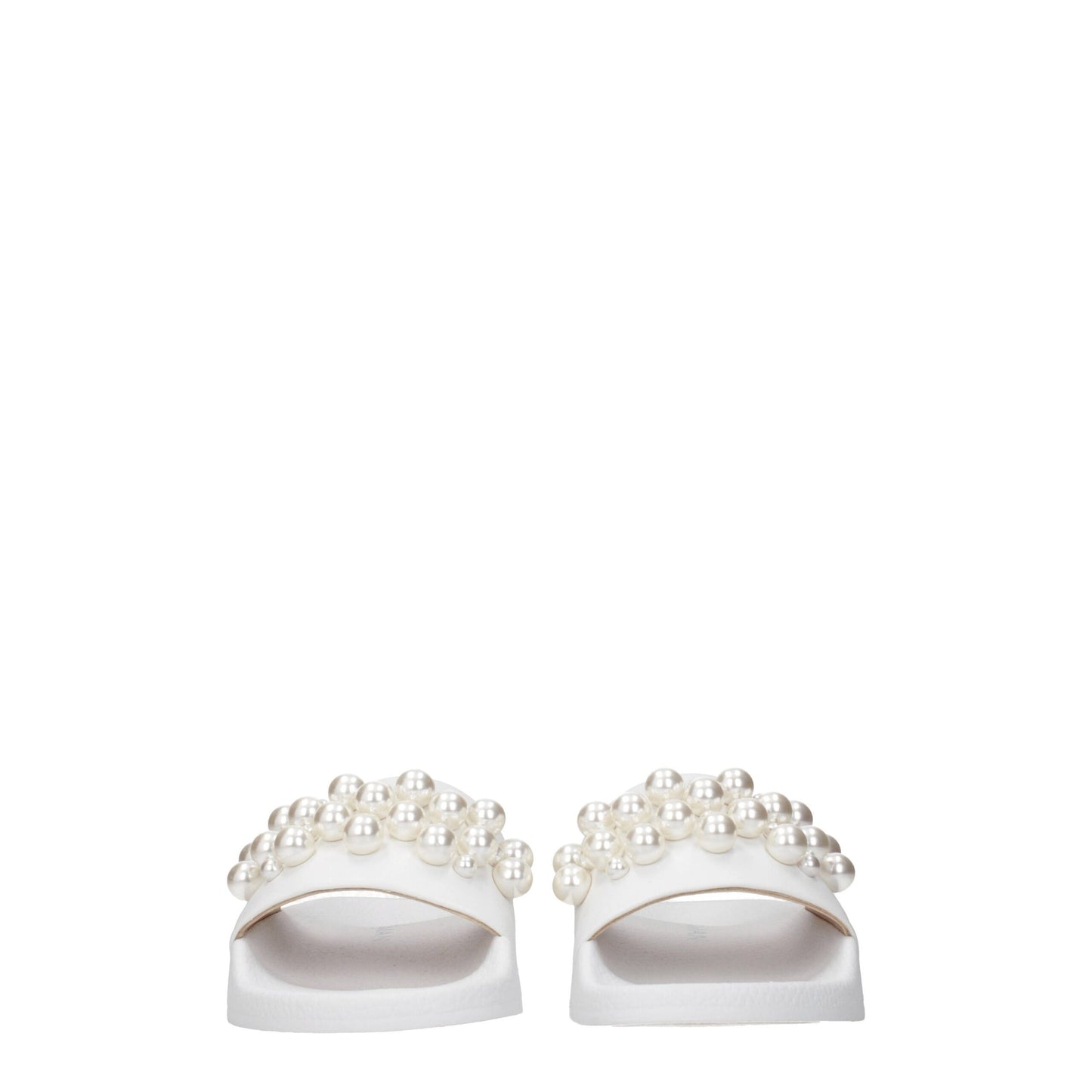 Stuart Weitzman White Leather Slippers Sandals
