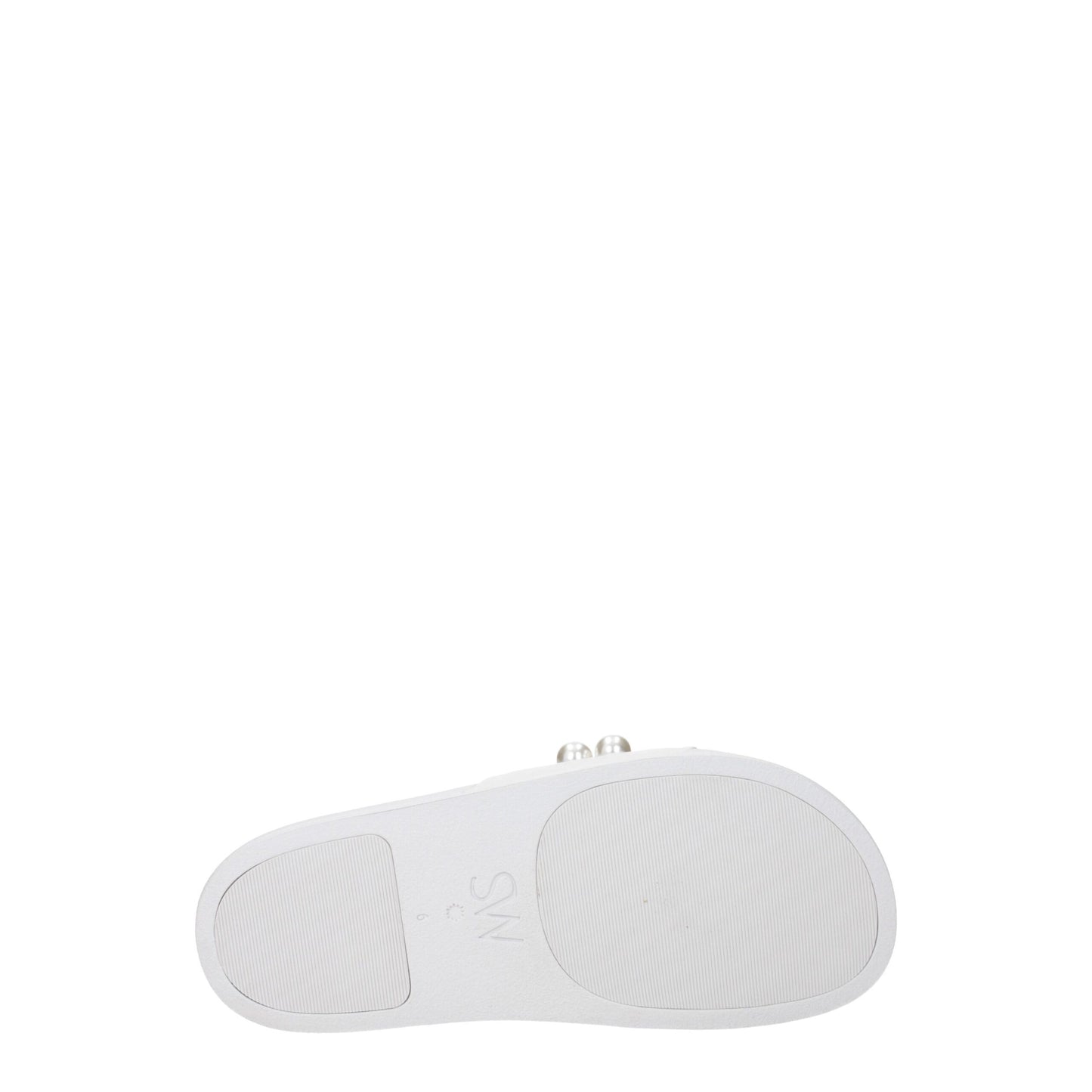Stuart Weitzman White Leather Slippers Sandals