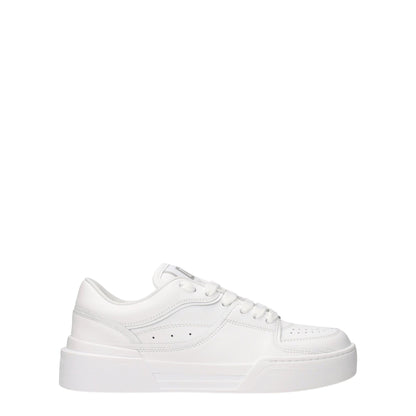 Dolce & Gabbana White Leather Low Tops
