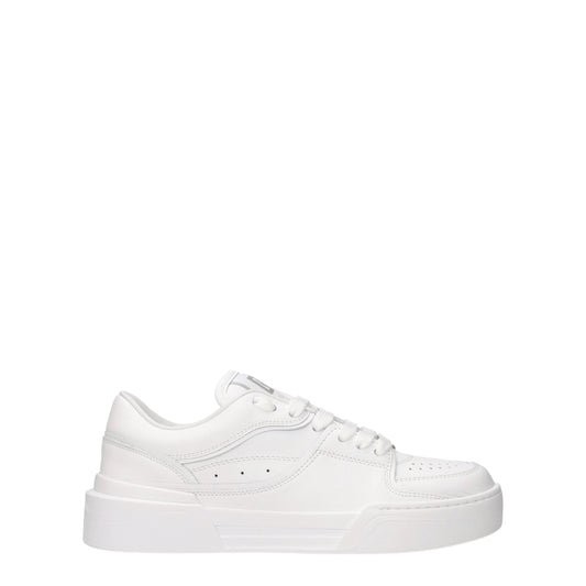 Dolce & Gabbana White Leather Low Tops