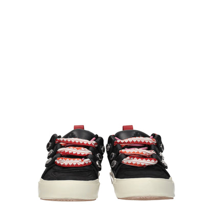 Marcelo Burlon Black Leather Low Tops