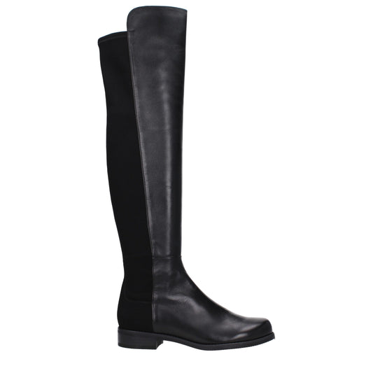 Stuart Weitzman Black Leather Over The Knee