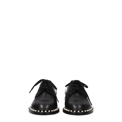 Stuart Weitzman Black Leather Oxfords And Derbies
