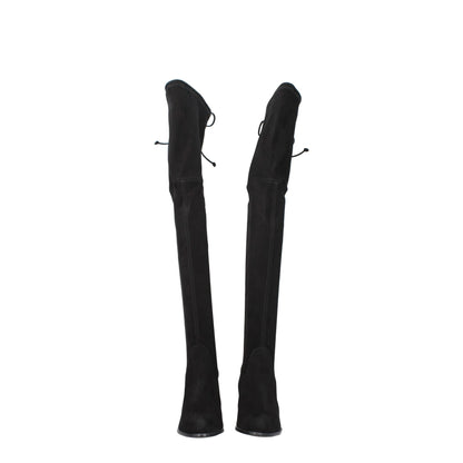 Stuart Weitzman Black Leather Over The Knee