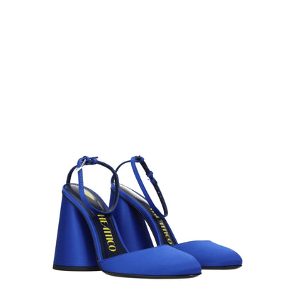 The Attico Blue Satin Platforms