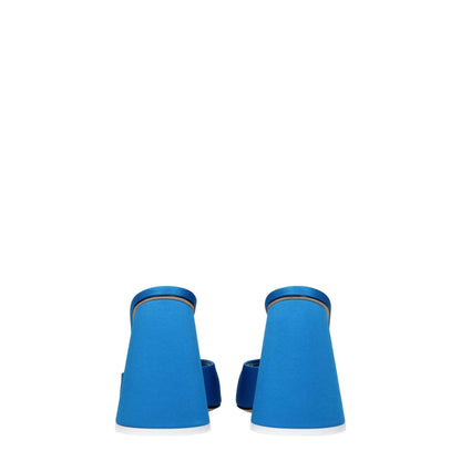 The Attico Light Blue Satin Platforms