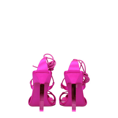 The Attico Pink Satin Stiletto Heels Sandals