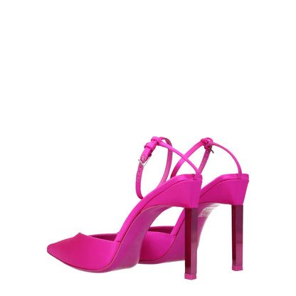 The Attico Pink Satin Stiletto Heels Sandals