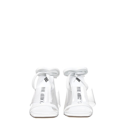 The Attico White Leather Stiletto Heels Sandals