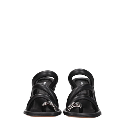 Ambush Black Leather Stiletto Heels Sandals