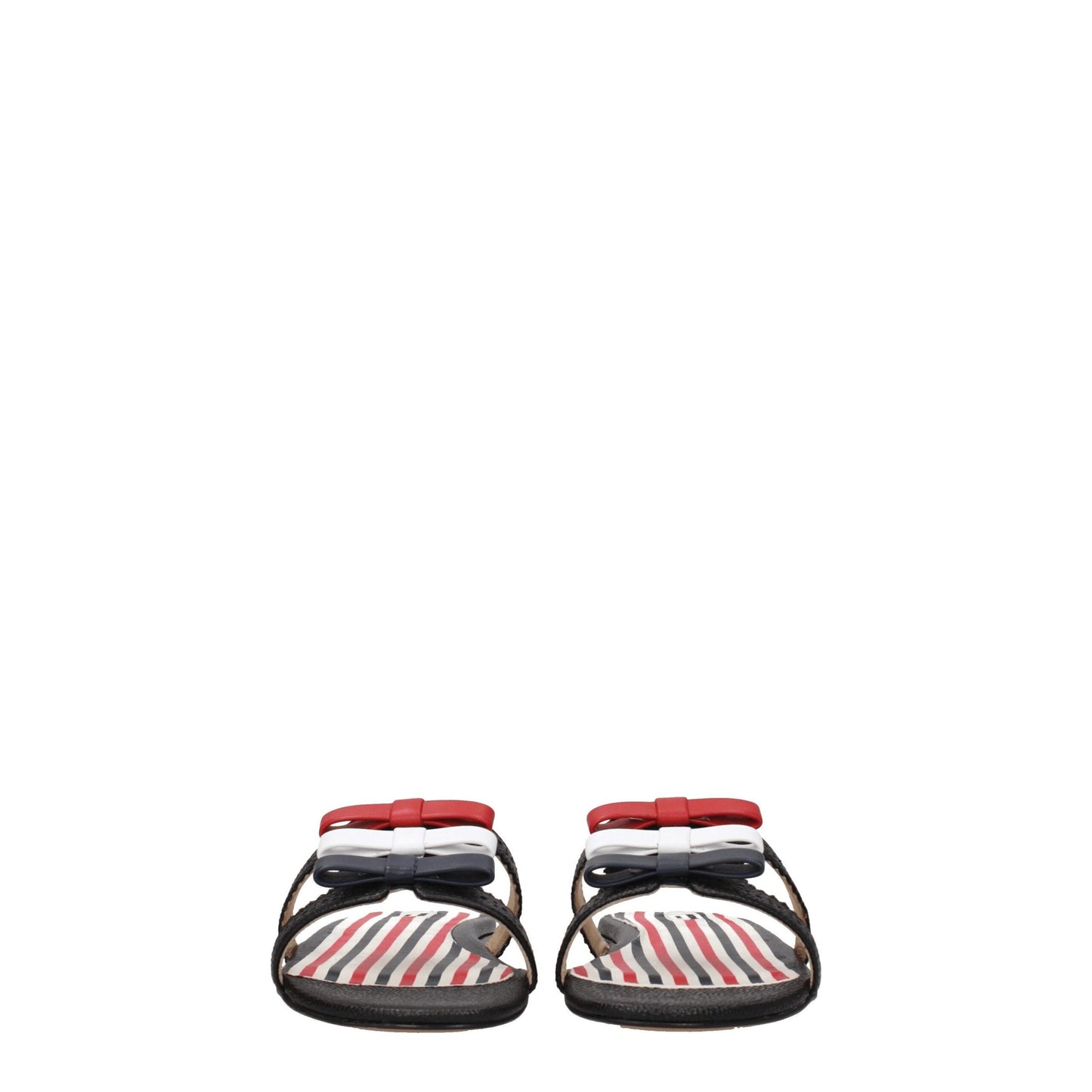 Thom Browne Black Leather Slippers Sandals