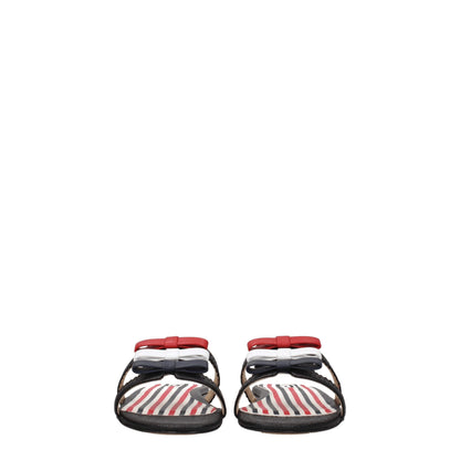 Thom Browne Black Leather Slippers Sandals