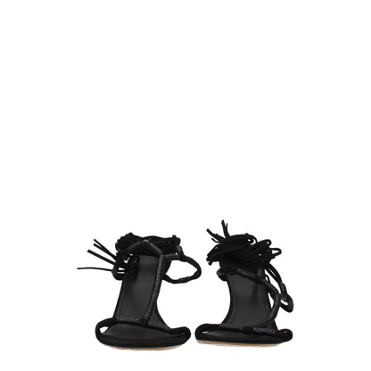 Isabel Marant Black Leather Stiletto Heels Sandals