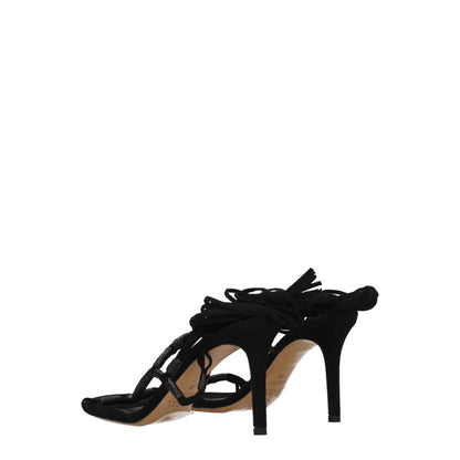 Isabel Marant Black Leather Stiletto Heels Sandals