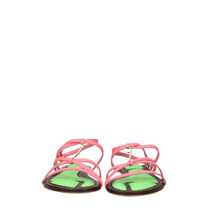 Jacquemus Pink Leather Flat Sandals