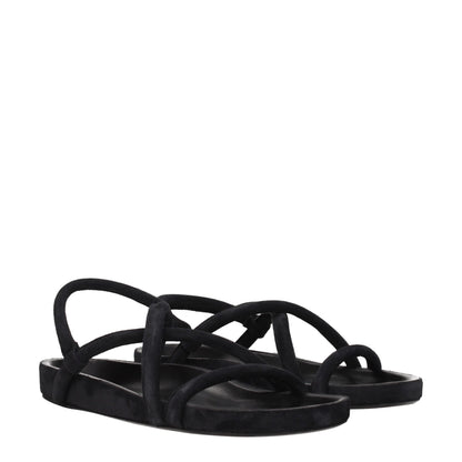Isabel Marant Black Leather Flat Sandals