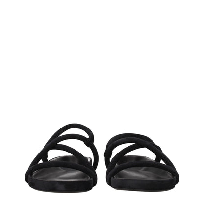 Isabel Marant Black Leather Flat Sandals