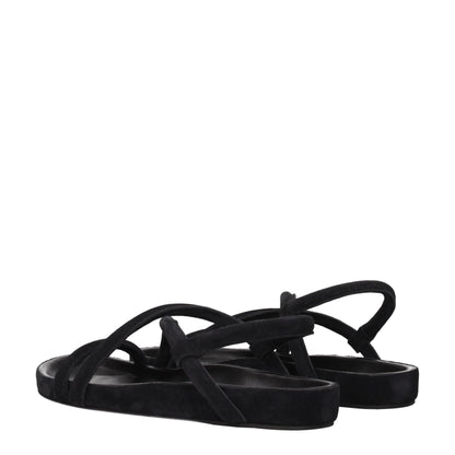 Isabel Marant Black Leather Flat Sandals
