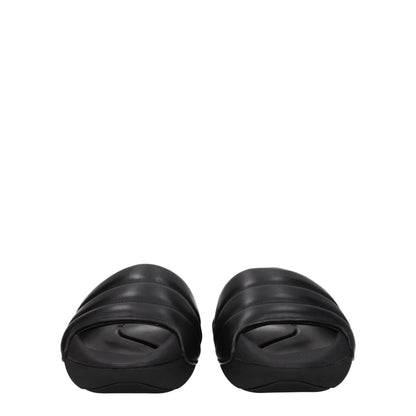 Balmain Black Leather Slippers Sandals