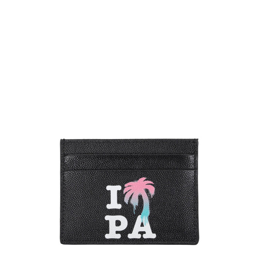 Palm Angels Black Leather Cardholders