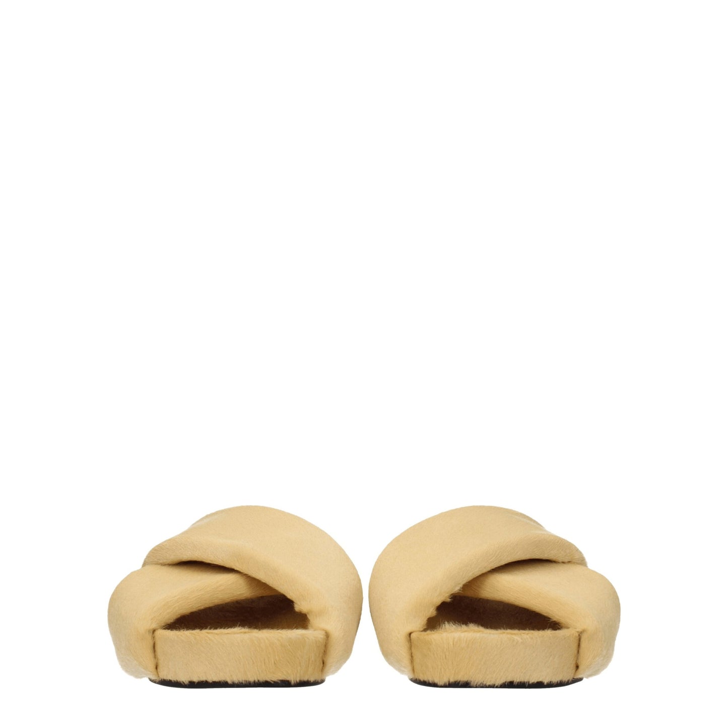 Jil Sander Beige Horsehair Slippers Sandals