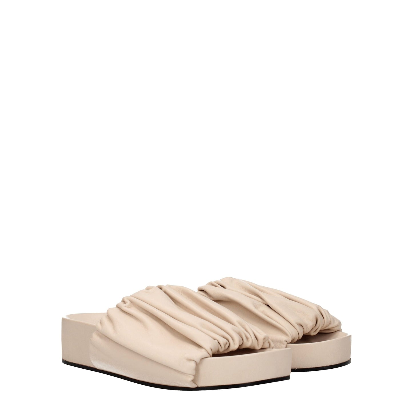Jil Sander Pink Leather Slippers Sandals
