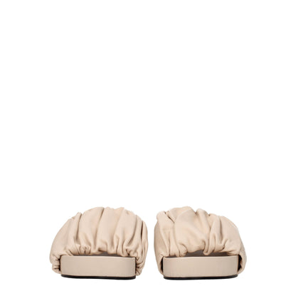 Jil Sander Pink Leather Slippers Sandals