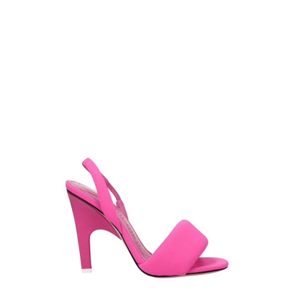 The Attico Pink Fabric Stiletto Heels Sandals