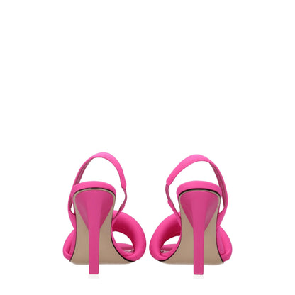 The Attico Pink Fabric Stiletto Heels Sandals