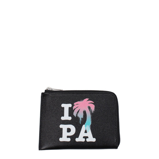 Palm Angels Black Leather Cardholders