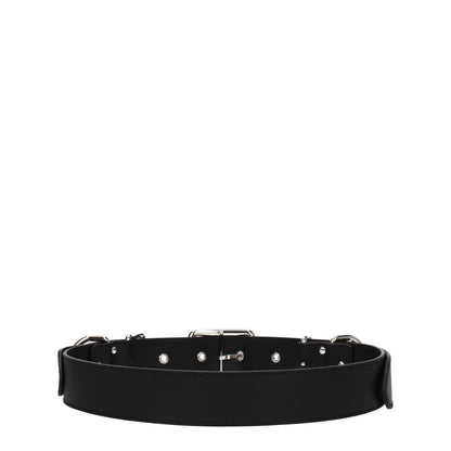 Moschino Black Leather Belts