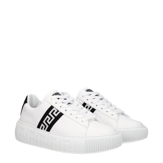 Versace White Leather Low Tops