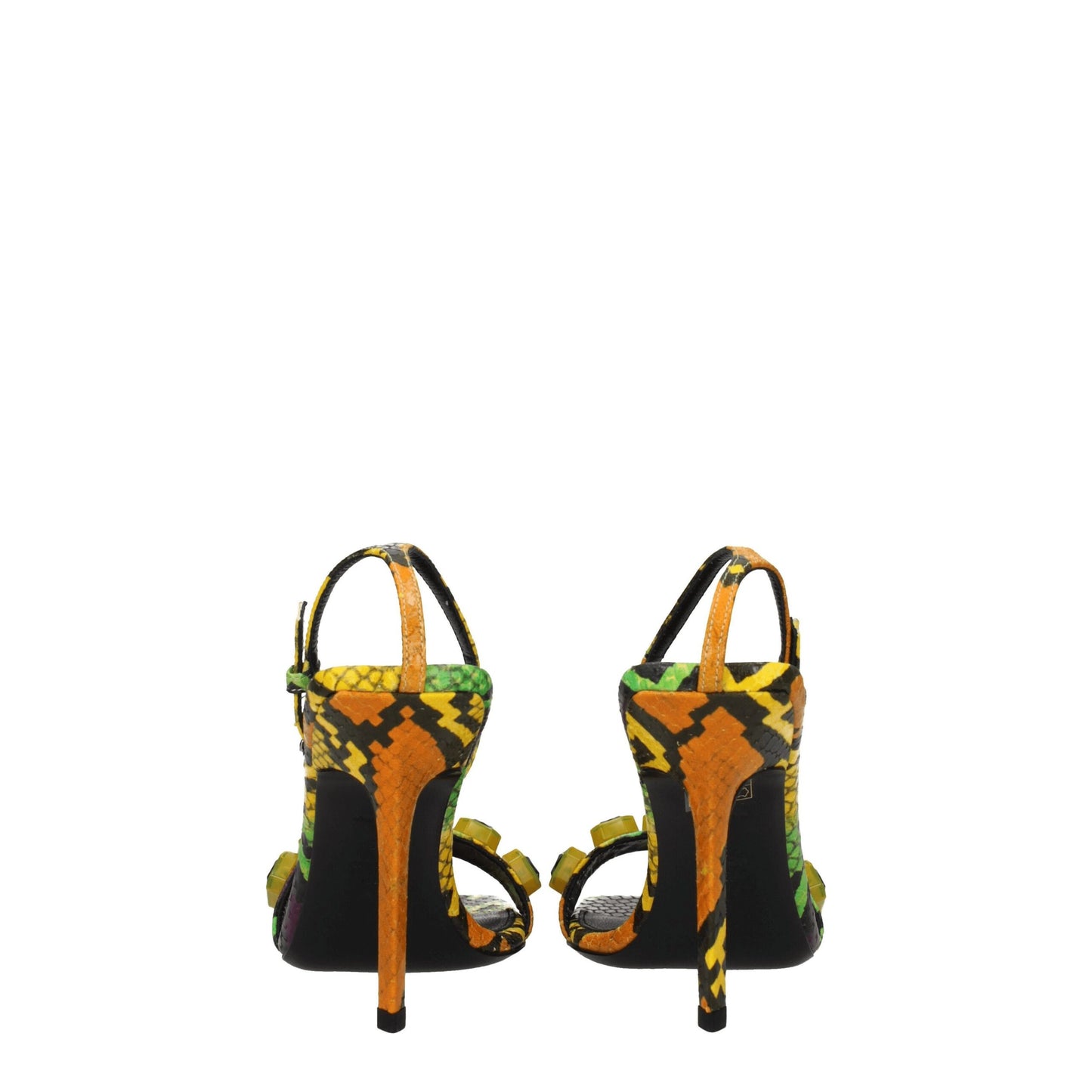 The Attico Multicolor Leather Stiletto Heels Sandals