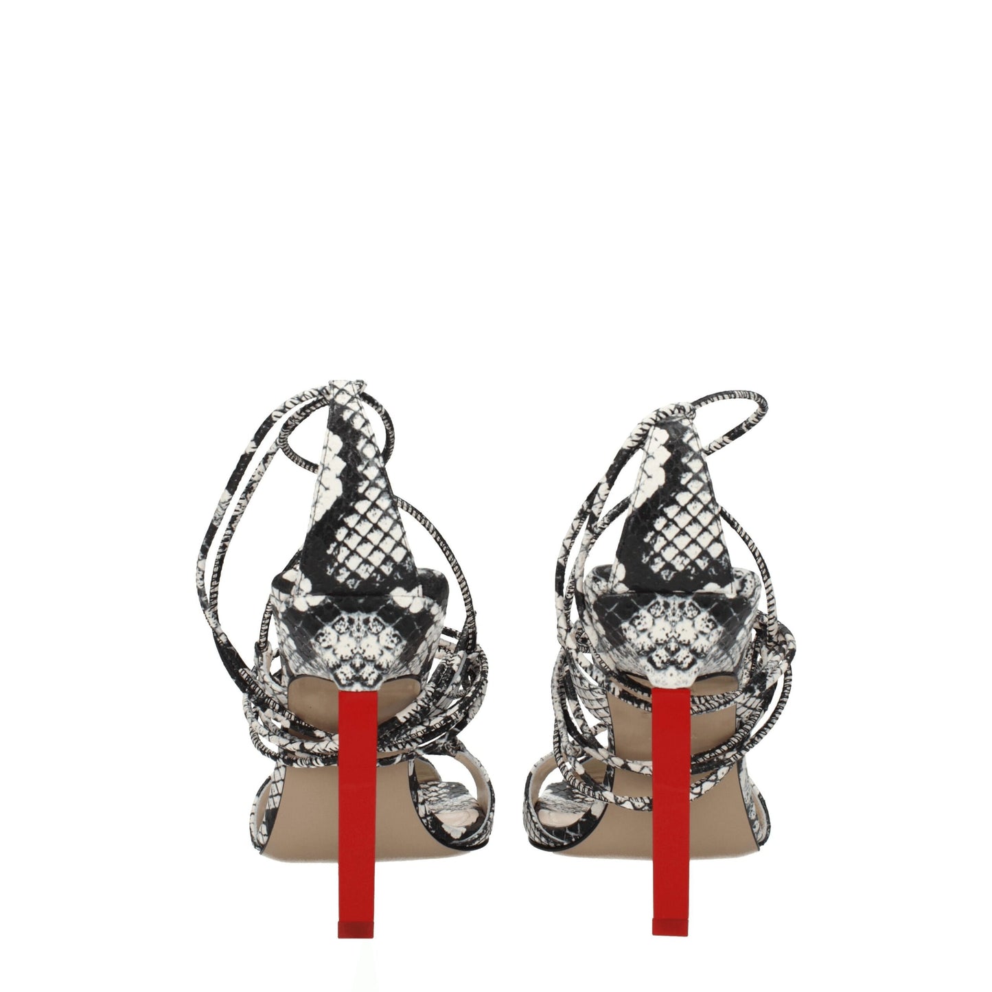 The Attico White Leather Stiletto Heels Sandals