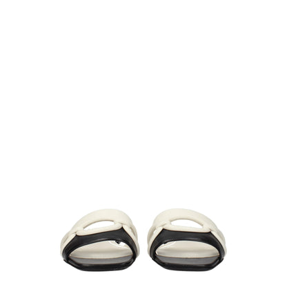 Valentino Garavani Black Leather Slippers Sandals