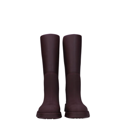 Burberry Red Cotton Rain Boots