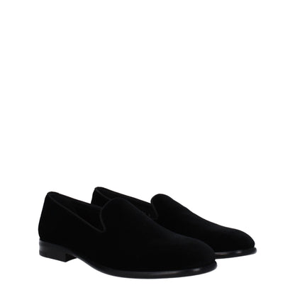 Dolce & Gabbana Black Velvet Slip-On Loafers