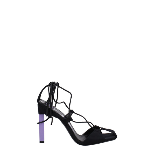 The Attico Black Fabric Stiletto Heels Sandals