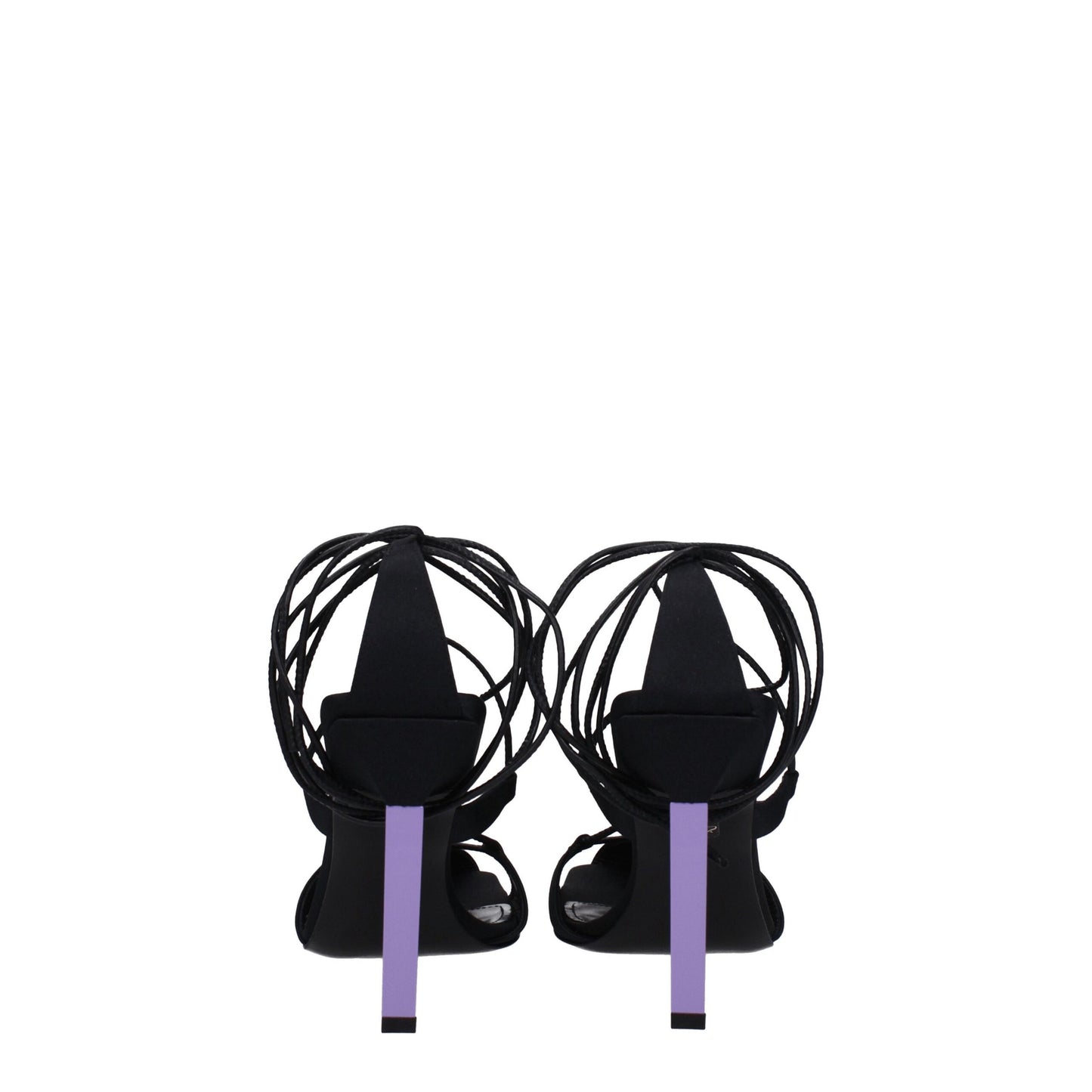 The Attico Black Fabric Stiletto Heels Sandals