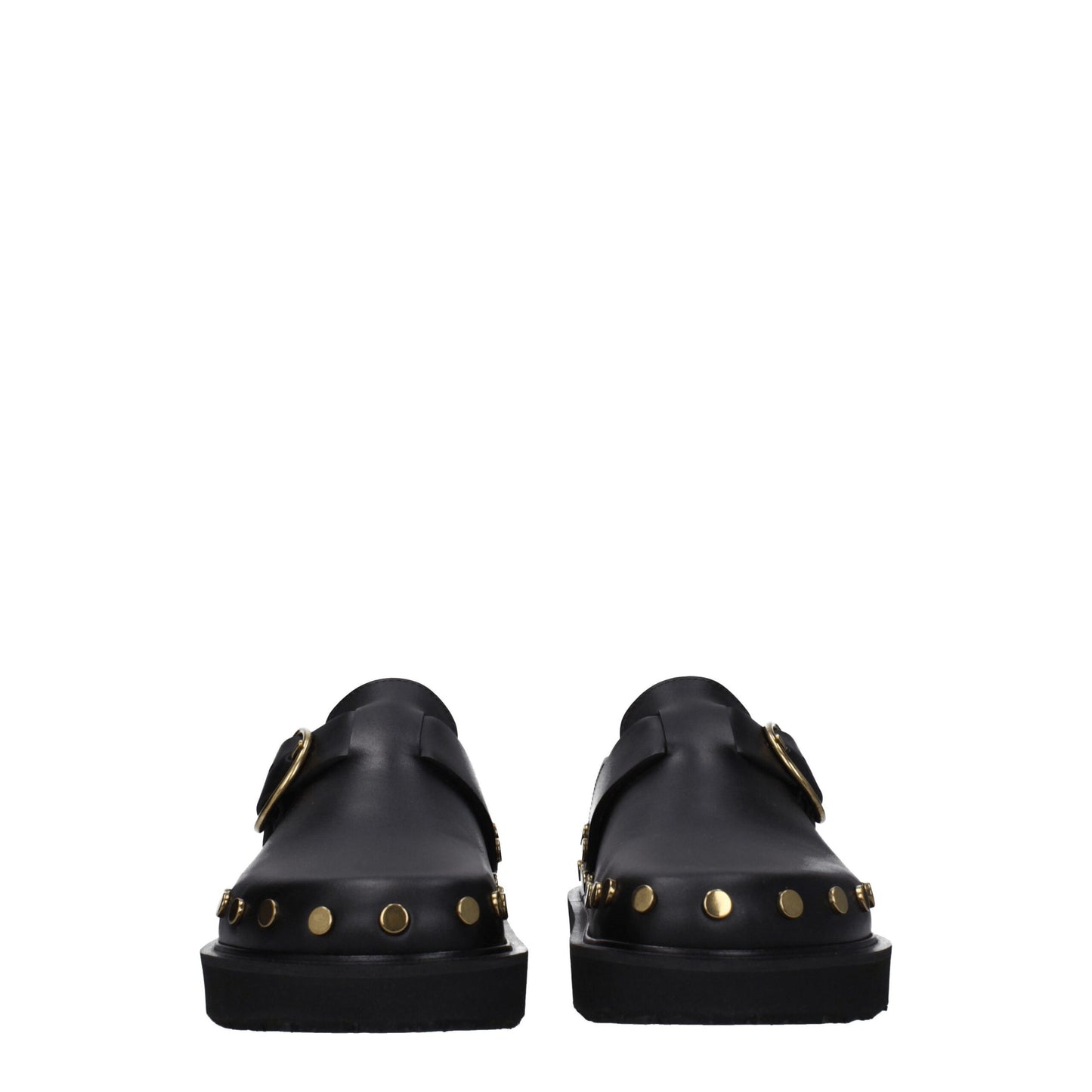 Isabel Marant Black Leather Slippers Sandals