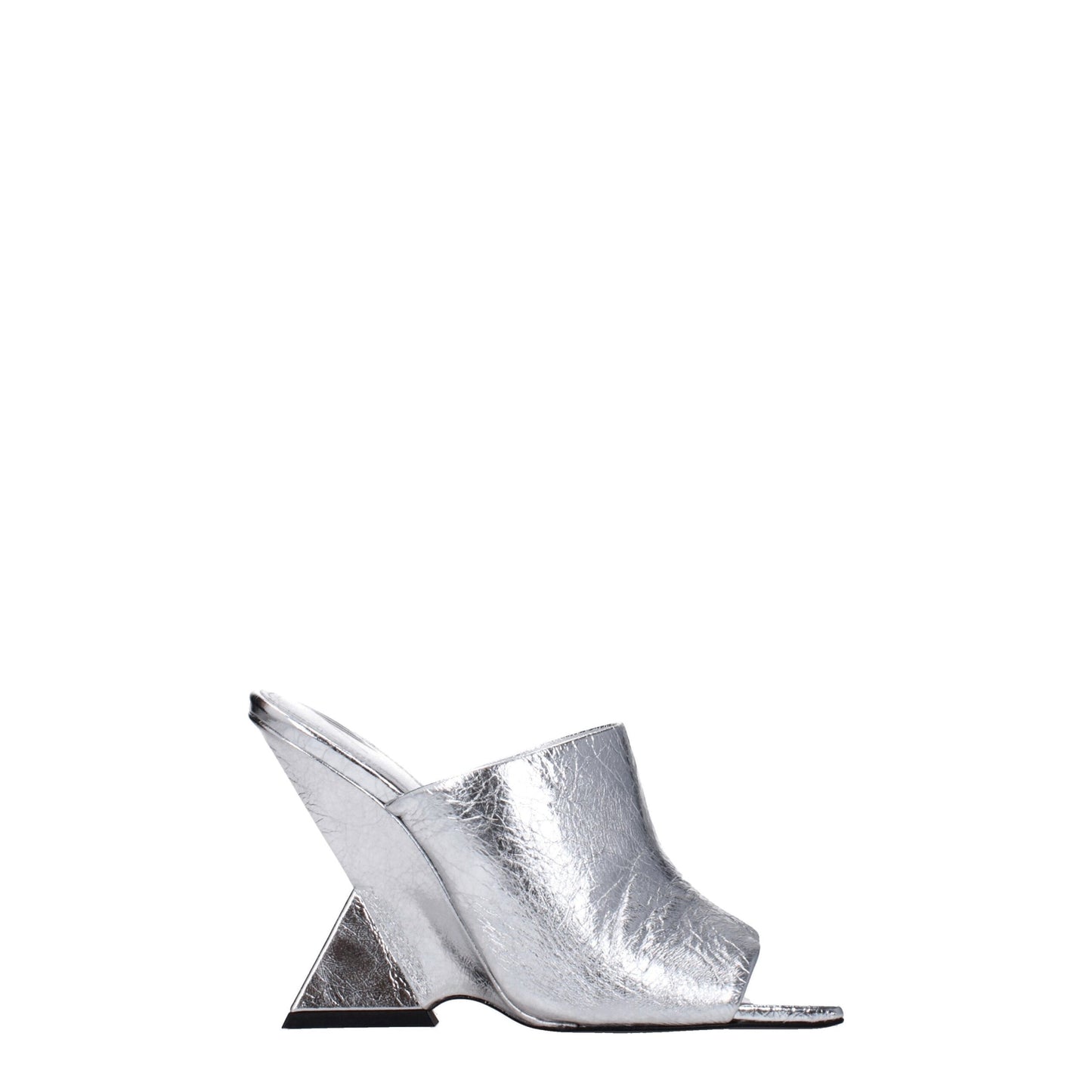 The Attico Gray Leather Platforms