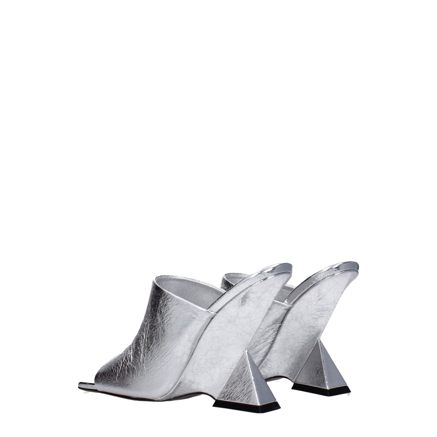 The Attico Gray Leather Platforms